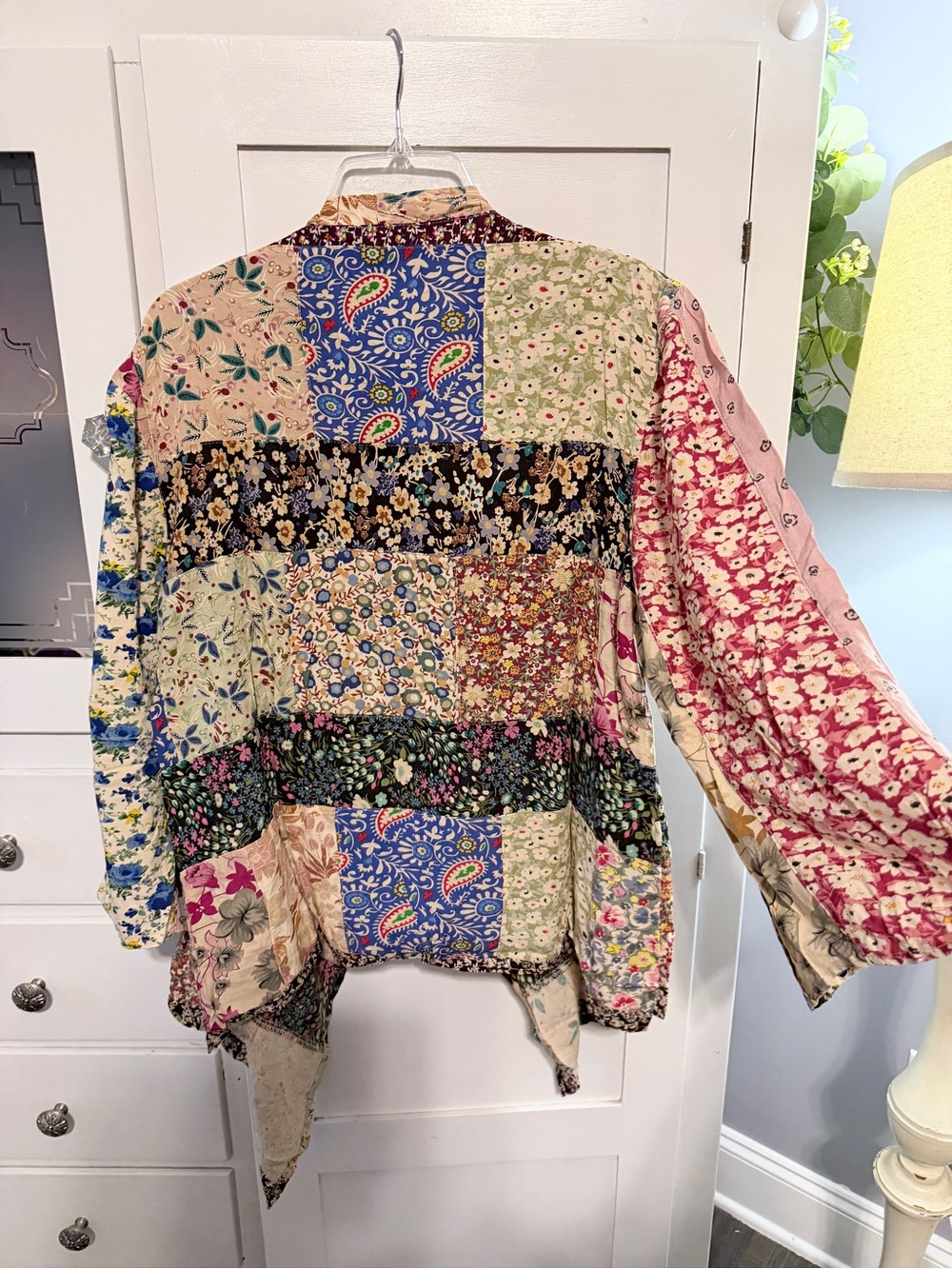 Young Threads Patchwork Floral Open Jacket - Pink Multi - Picture 10 of 12